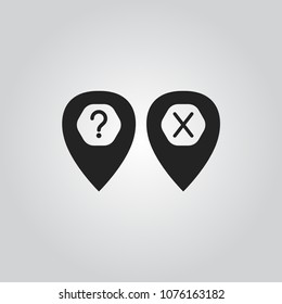 Map pointers icons set