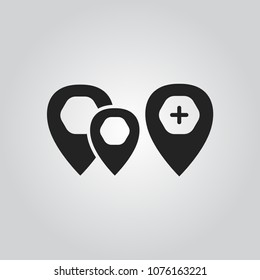 Map pointers icons set