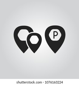 Map pointers icons set