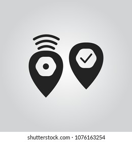 Map pointers icons set