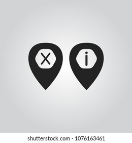Map pointers icons set
