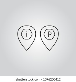 Map pointers icons set