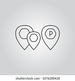 Map pointers icons set