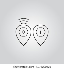 Map pointers icons set