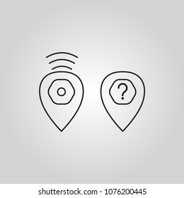 Map pointers icons set