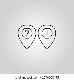 Map pointers icons set