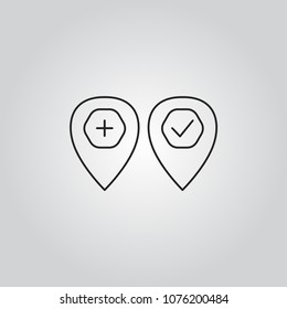 Map pointers icons set