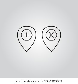 Map pointers icons set