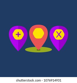 Map pointers icons set
