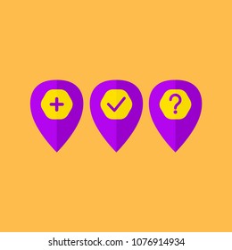 Map pointers icons set