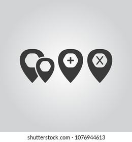 Map pointers icons set