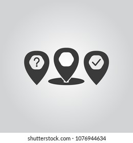 Map pointers icons set