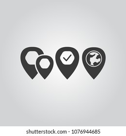 Map pointers icons set