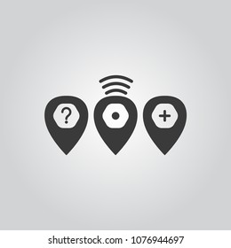 Map pointers icons set