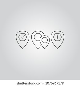 Map pointers icons set