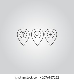 Map pointers icons set
