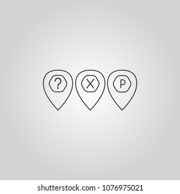 Map pointers icons set