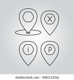 Map pointers icons set