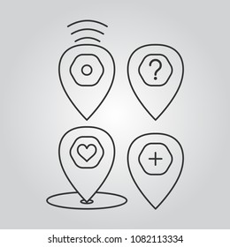 Map pointers icons set