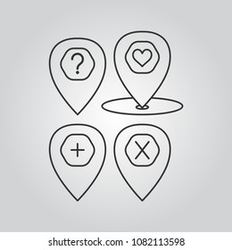 Map pointers icons set