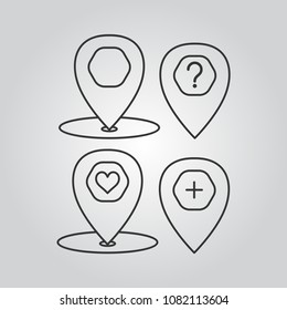 Map pointers icons set