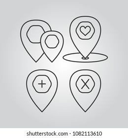 Map pointers icons set