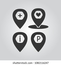 Map pointers icons set