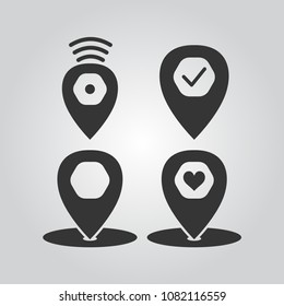 Map pointers icons set