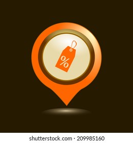 Map pointers with  icons. Vector illustration. 