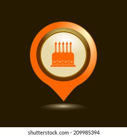 Map pointers with  icons. Vector illustration. 