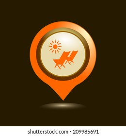 Map pointers with  icons. Vector illustration. 