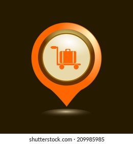 Map pointers with  icons. Vector illustration. 