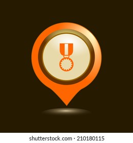 Map pointers with  icons. Vector illustration. 