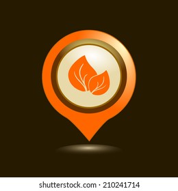 Map pointers with  icons. Vector illustration. 