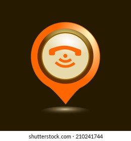 Map pointers with  icons. Vector illustration. 