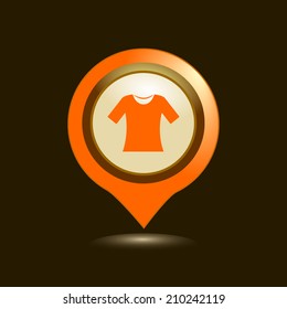 Map pointers with  icons. Vector illustration. 