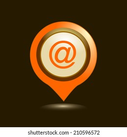 Map pointers with icons. Vector illustration. 