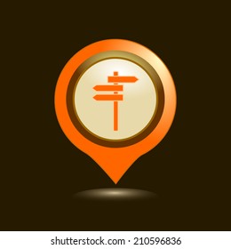 Map pointers with icons. Vector illustration. 