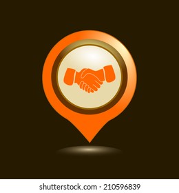 Map pointers with icons. Vector illustration. 