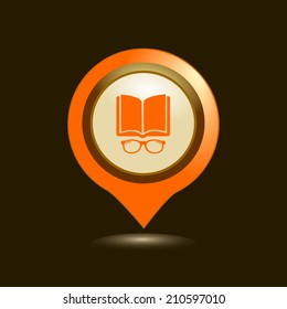 Map pointers with icons. Vector illustration. 