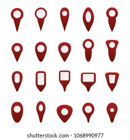 Map pointers and markers icon set. Vector map pins set. Vector.