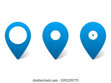 Map pointers, set of vector color pins, web icon