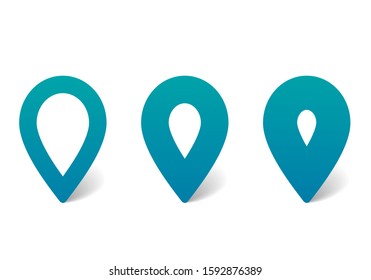 Map pointers, set of vector color pins, web icon