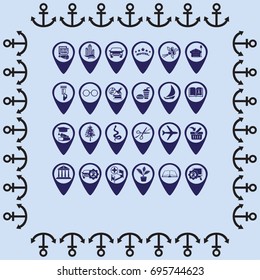 Map pointers set vector icons