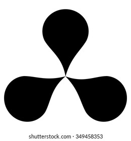 Map Pointers vector icon. Style is flat symbol, black color, rounded angles, white background.
