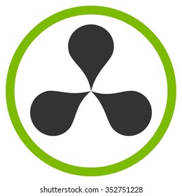 Map Pointers vector icon. Style is bicolor flat circled symbol, eco green and gray colors, rounded angles, white background.