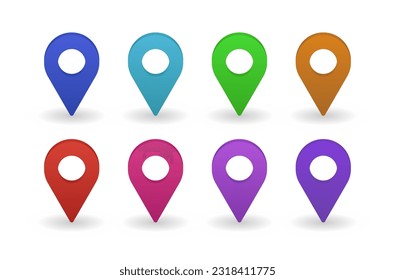 Map pointers vector illustrations set.