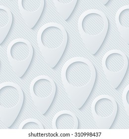 Map pointers walpaper. 3d seamless background. Vector EPS10.