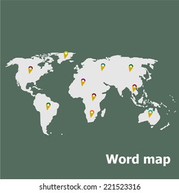Map pointers with world map