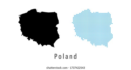 Karte Polens mit blauen und schwarzen Vektoren